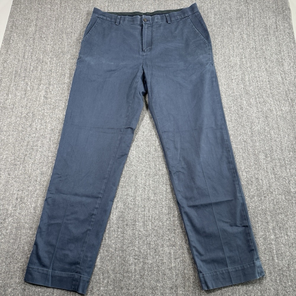 Brooks Brothers Advantage Chino Pants Mens 36x32 Blue Stretch Regular Fit